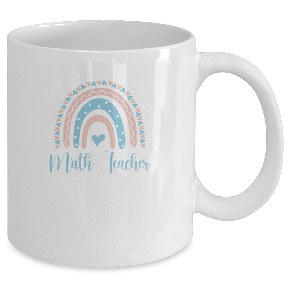 Math Teacher With Rainbow Design Mug | siriusteestore