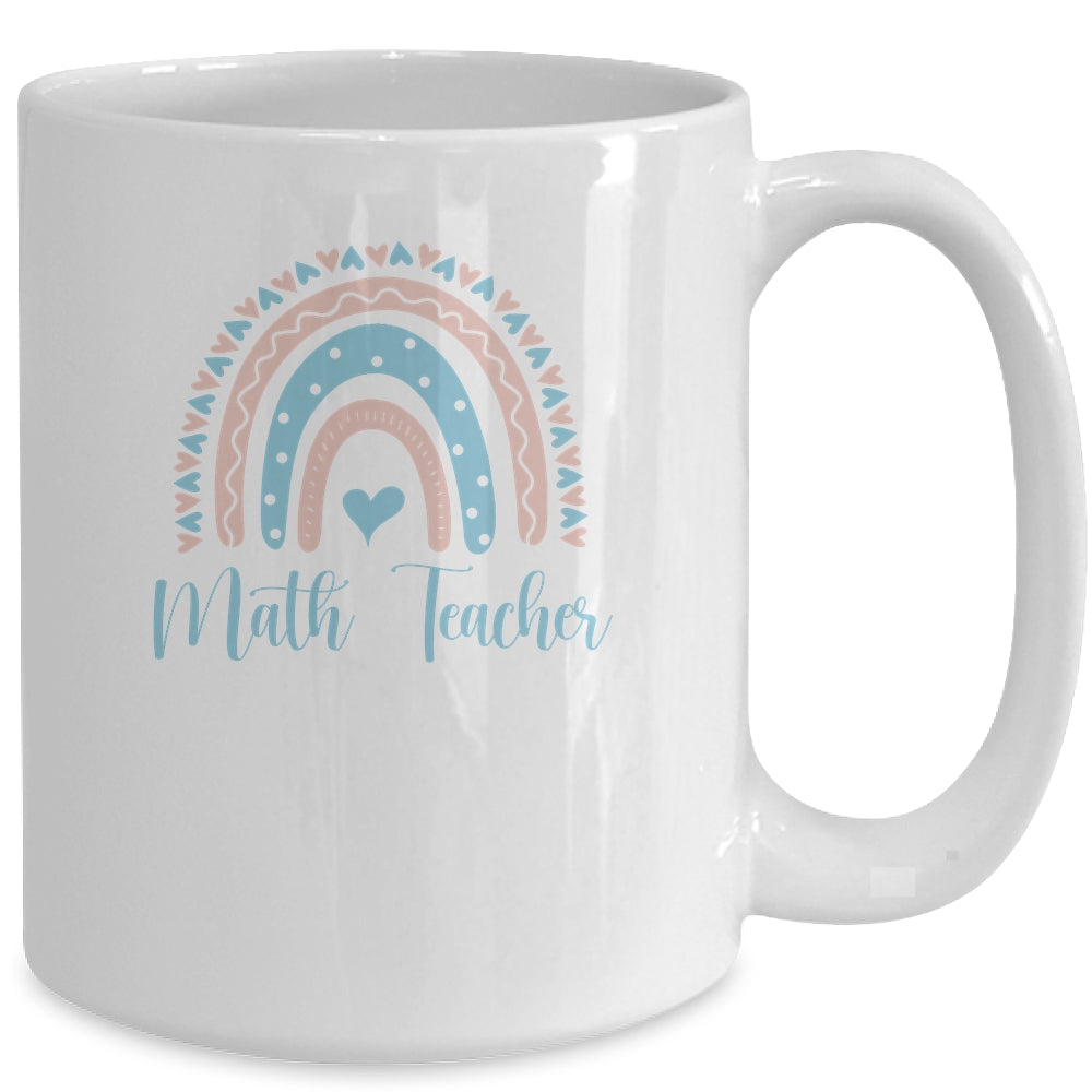 Math Teacher With Rainbow Design Mug | siriusteestore