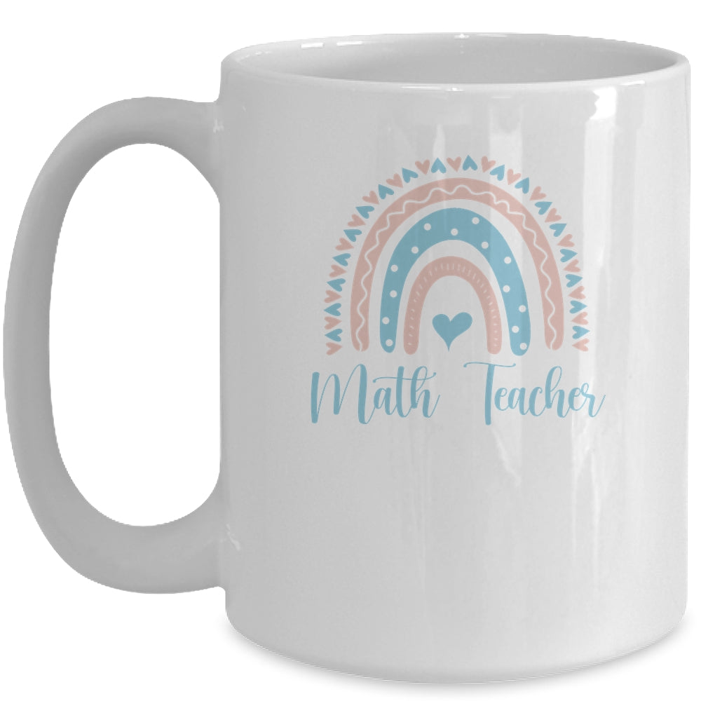 Math Teacher With Rainbow Design Mug | siriusteestore