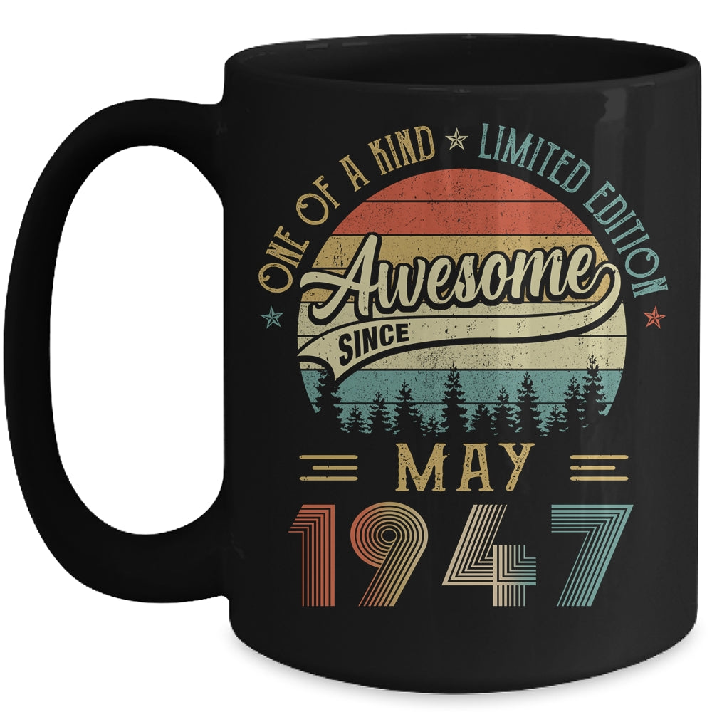 May 1947 Vintage 75 Years Old Retro 75th Birthday Mug | siriusteestore
