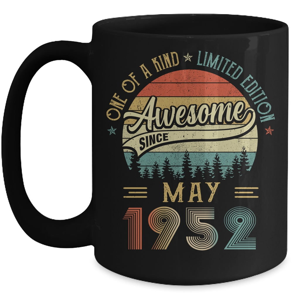 May 1952 Vintage 70 Years Old Retro 70th Birthday Mug | siriusteestore