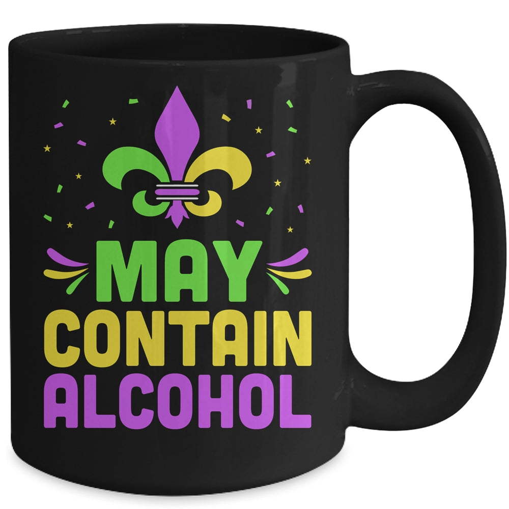 May Contain Alcohol Mardi Gras Party Mug | siriusteestore