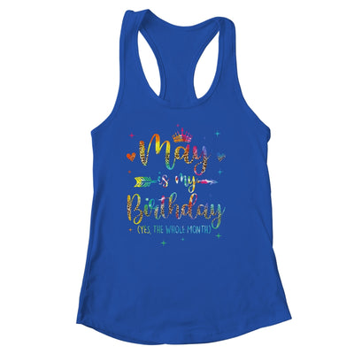 May Is My Birthday Yes The Whole Month Tie Dye Leopard Shirt & Tank Top | siriusteestore