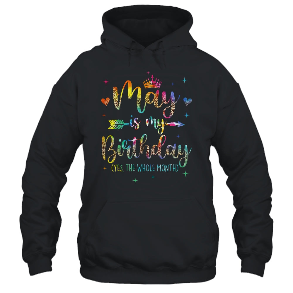 May Is My Birthday Yes The Whole Month Tie Dye Leopard Shirt & Tank Top | siriusteestore