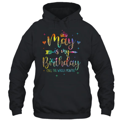 May Is My Birthday Yes The Whole Month Tie Dye Leopard Shirt & Tank Top | siriusteestore