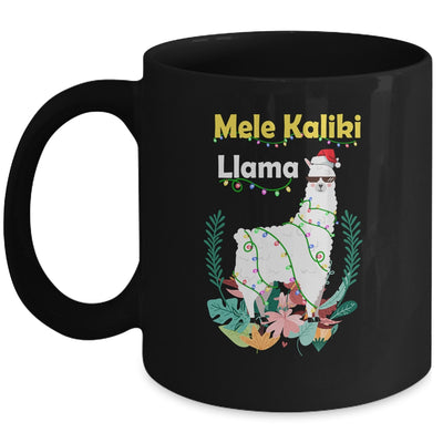 Mele Kalikimaka Christmas Hawaiian Llama X-Mas Lights Mug | siriusteestore