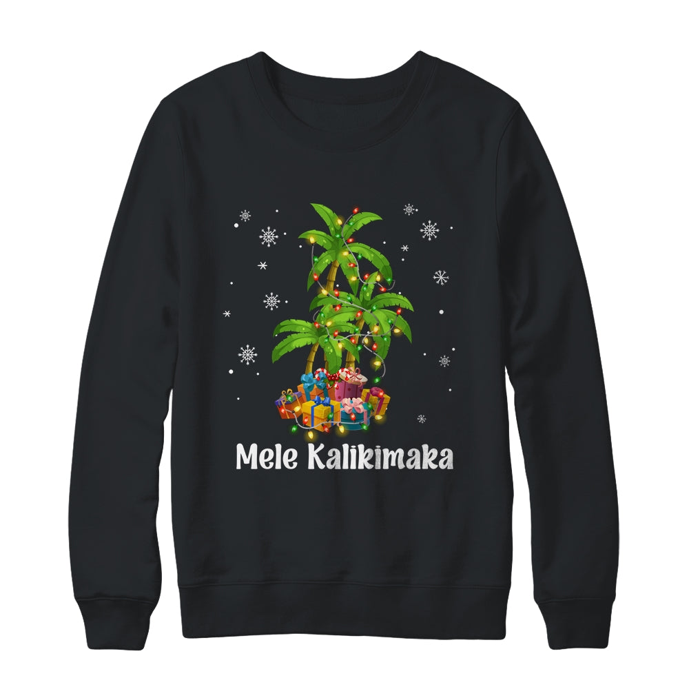 Mele Kalikimaka Hawaiian Christmas Palm Tree Family Xmas Shirt & Sweatshirt | siriusteestore