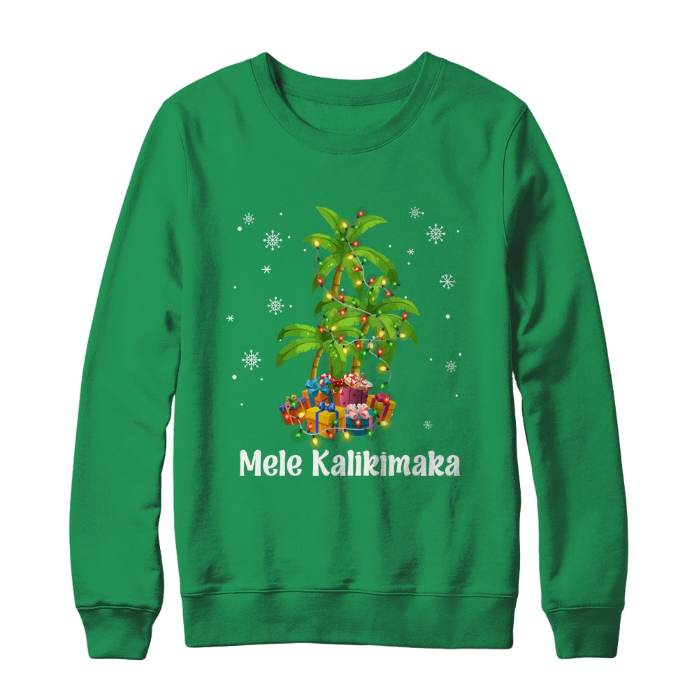 Mele Kalikimaka Hawaiian Christmas Palm Tree Family Xmas Shirt & Sweatshirt | siriusteestore