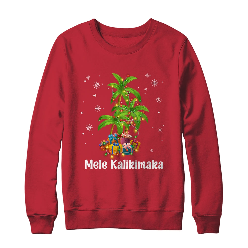 Mele Kalikimaka Hawaiian Christmas Palm Tree Family Xmas Shirt & Sweatshirt | siriusteestore