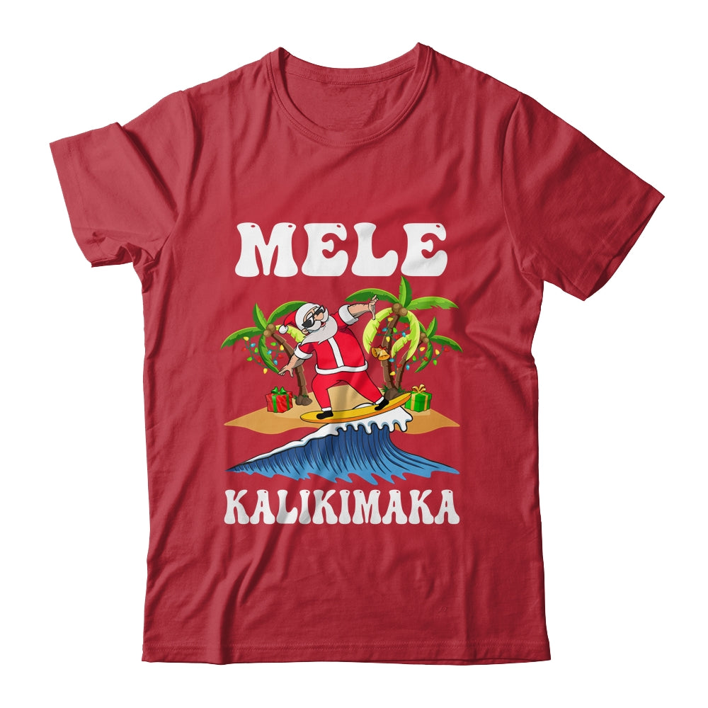 Mele Kalikimaka Hawaiian Hawaii Christmas Santa Surf Surfing Shirt & Sweatshirt | siriusteestore