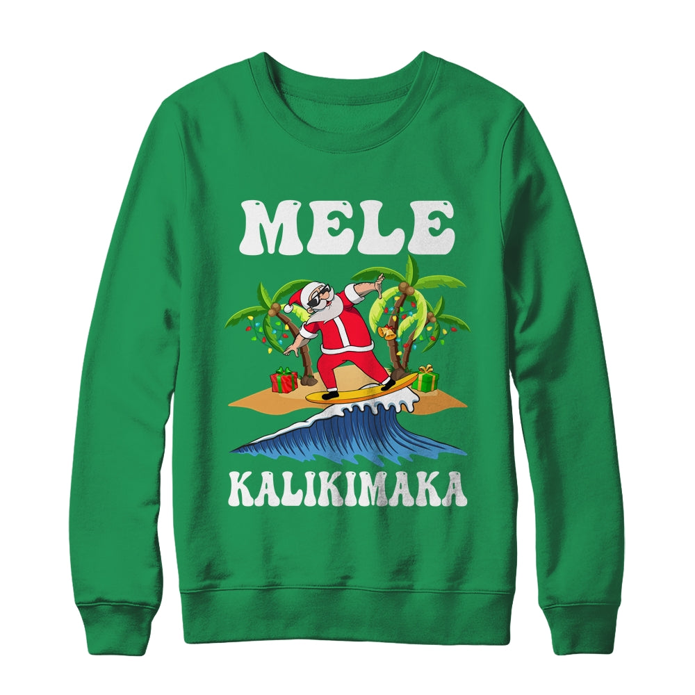 Mele Kalikimaka Hawaiian Hawaii Christmas Santa Surf Surfing Shirt & Sweatshirt | siriusteestore