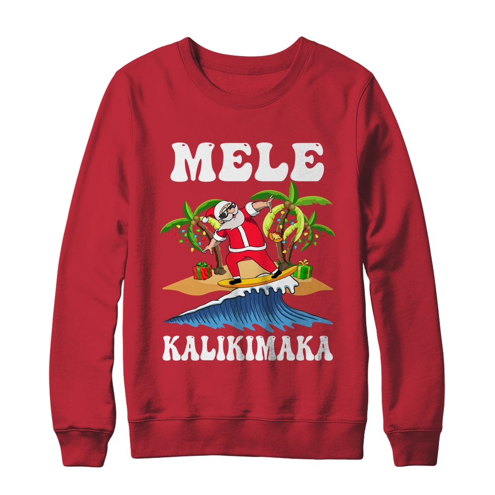 Mele Kalikimaka Hawaiian Hawaii Christmas Santa Surf Surfing Shirt & Sweatshirt | siriusteestore