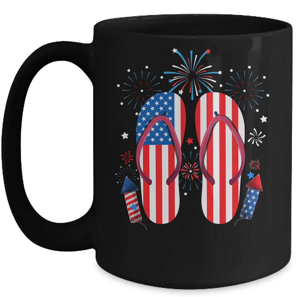 Memorial Day 4th of July Holiday Patriotic Flip Flops Mug | siriusteestore