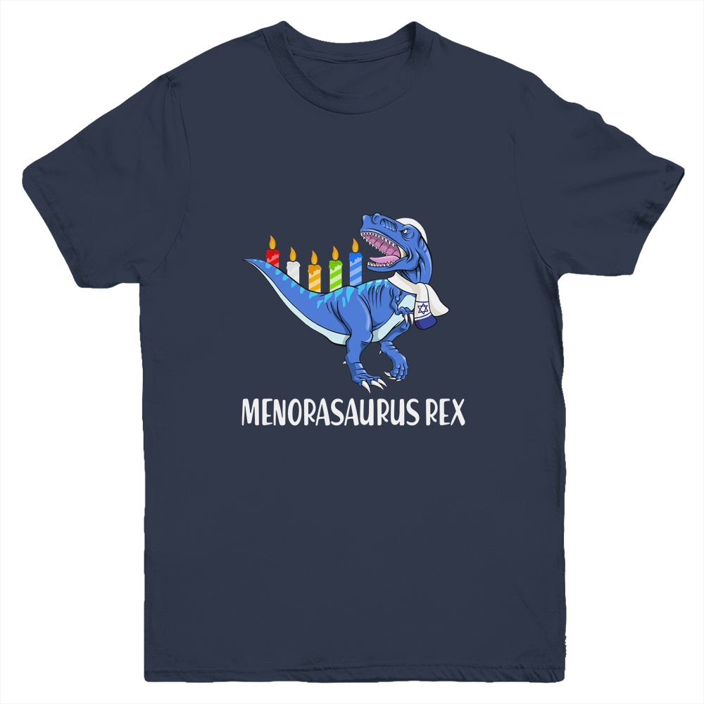 Menorasaurus Rex Menorah Dinosaur Hanukkah For Boys Youth Shirt | siriusteestore