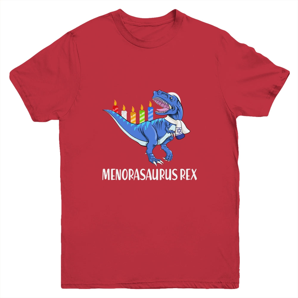 Menorasaurus Rex Menorah Dinosaur Hanukkah For Boys Youth Shirt | siriusteestore
