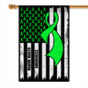 Mental Health Awareness America Flag Green Ribbon | siriusteestore