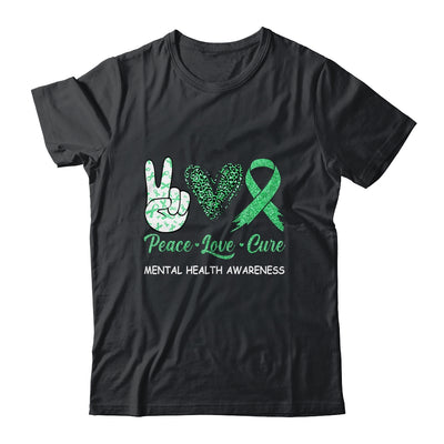 Mental Health Awareness Peace Love Cure Leopard Shirt & Hoodie | siriusteestore