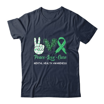 Mental Health Awareness Peace Love Cure Leopard Shirt & Hoodie | siriusteestore