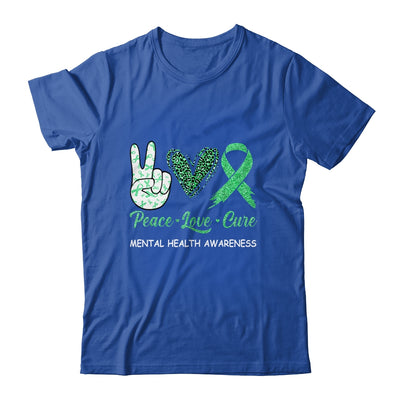 Mental Health Awareness Peace Love Cure Leopard Shirt & Hoodie | siriusteestore
