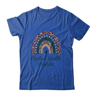Mental Health Matters Leopard Print Boho Rainbow Awareness Shirt & Hoodie | siriusteestore