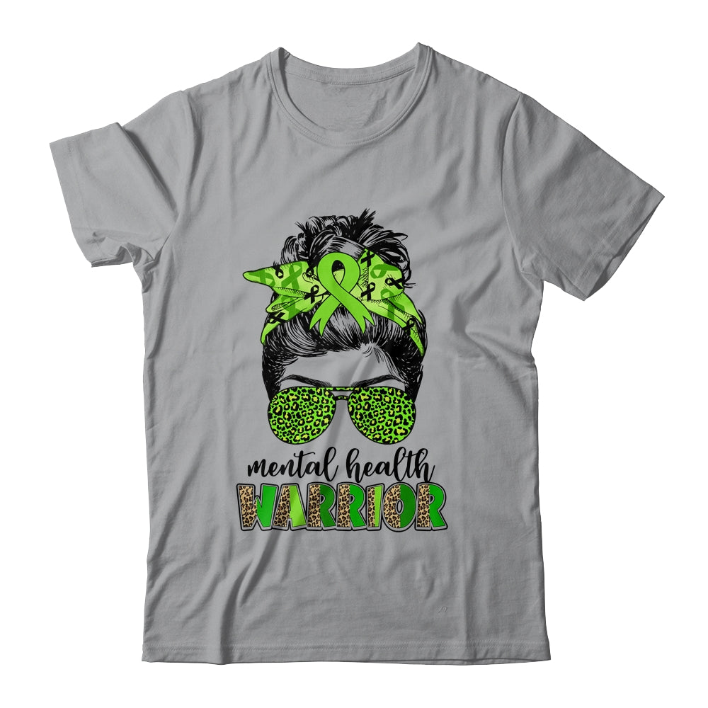 Mental Health Warrior Messy Bun Mental Health Matters Shirt & Tank Top | siriusteestore