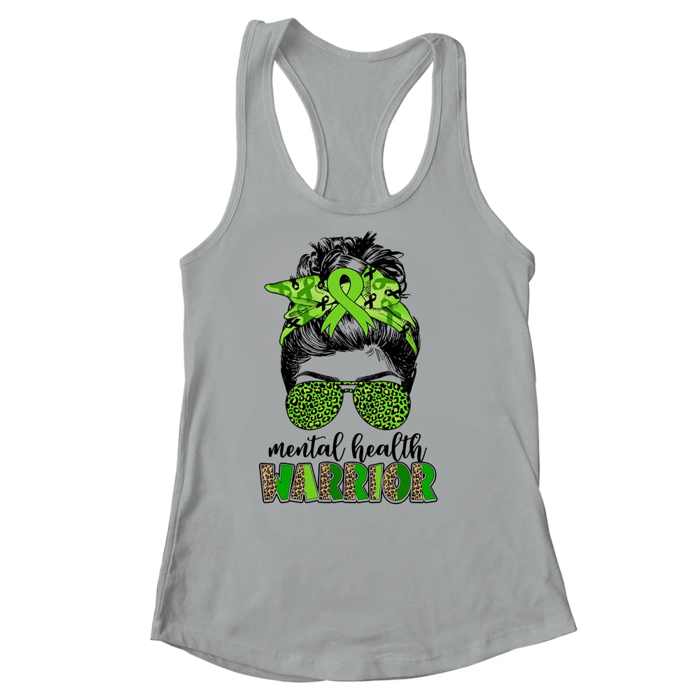 Mental Health Warrior Messy Bun Mental Health Matters Shirt & Tank Top | siriusteestore