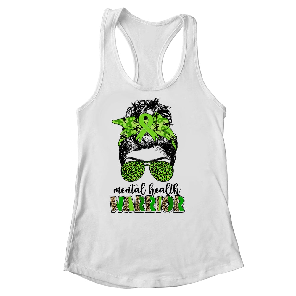Mental Health Warrior Messy Bun Mental Health Matters Shirt & Tank Top | siriusteestore