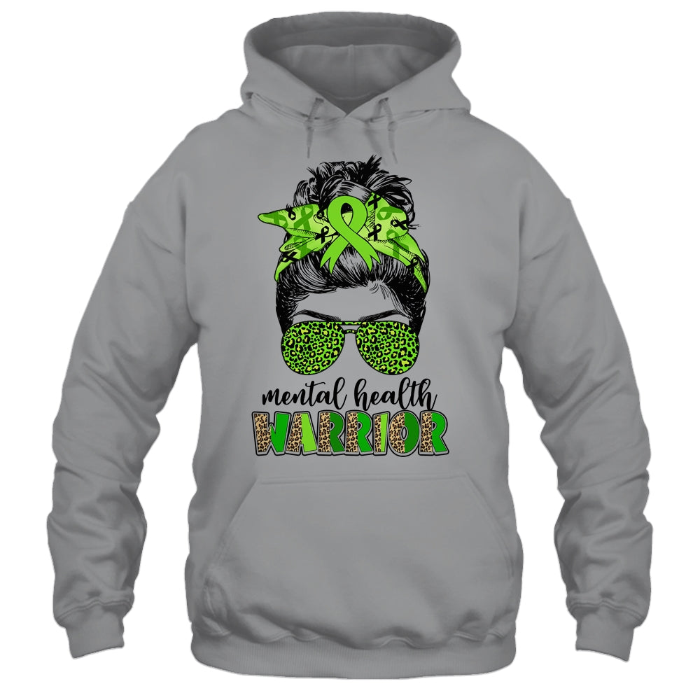 Mental Health Warrior Messy Bun Mental Health Matters Shirt & Tank Top | siriusteestore