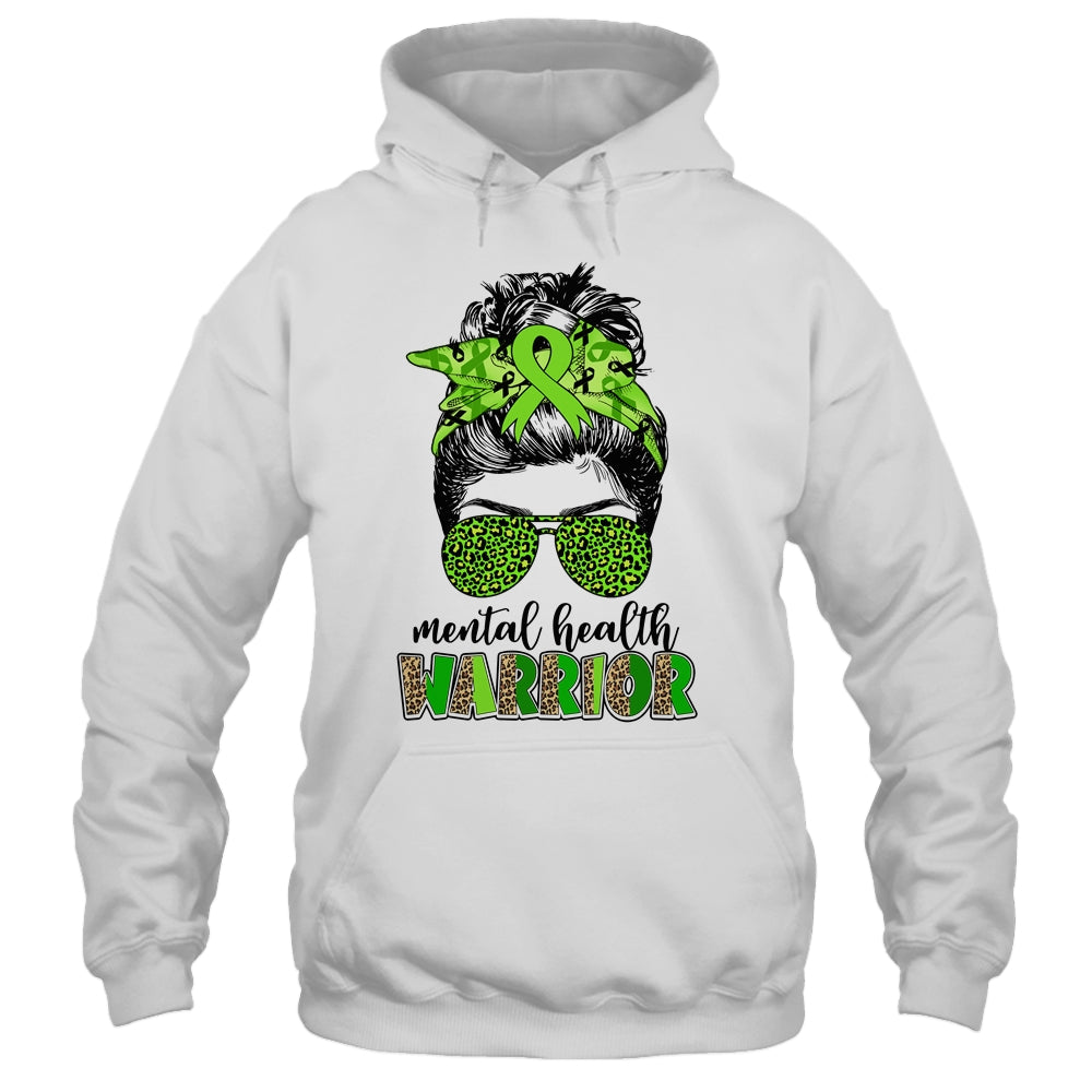 Mental Health Warrior Messy Bun Mental Health Matters Shirt & Tank Top | siriusteestore