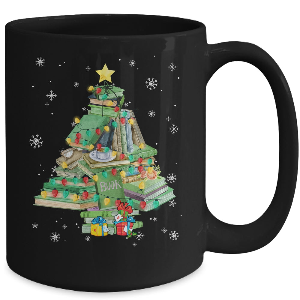 Merry Bookmas Books Pine Tree Funny Reading Lover Christmas Mug | siriusteestore