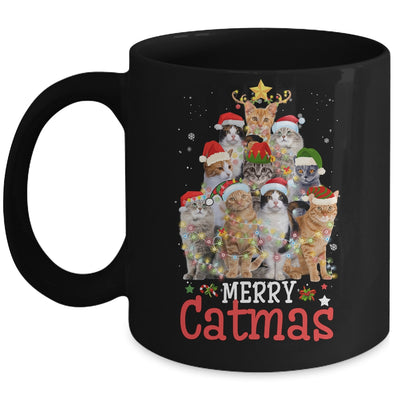 Merry Catmas Xmas Gift Funny Cat Christmas Tree Mug | siriusteestore