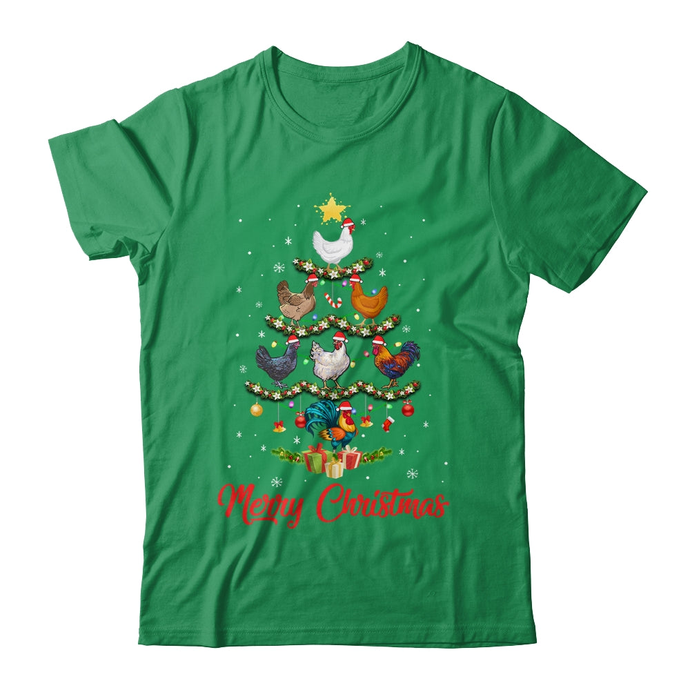 Merry Chickenmas Chicken Christmas Tree Funny Farmer Xmas Shirt & Sweatshirt | siriusteestore