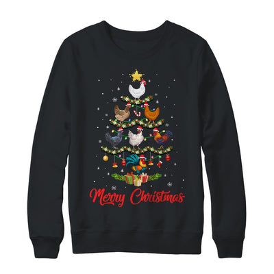 Merry Chickenmas Chicken Christmas Tree Funny Farmer Xmas Shirt & Sweatshirt | siriusteestore
