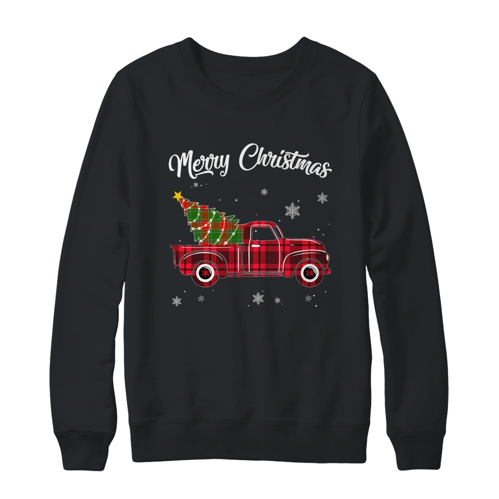 Merry Christmas Buffalo Truck Tree Red Plaid For Men Women Shirt & Sweatshirt | siriusteestore