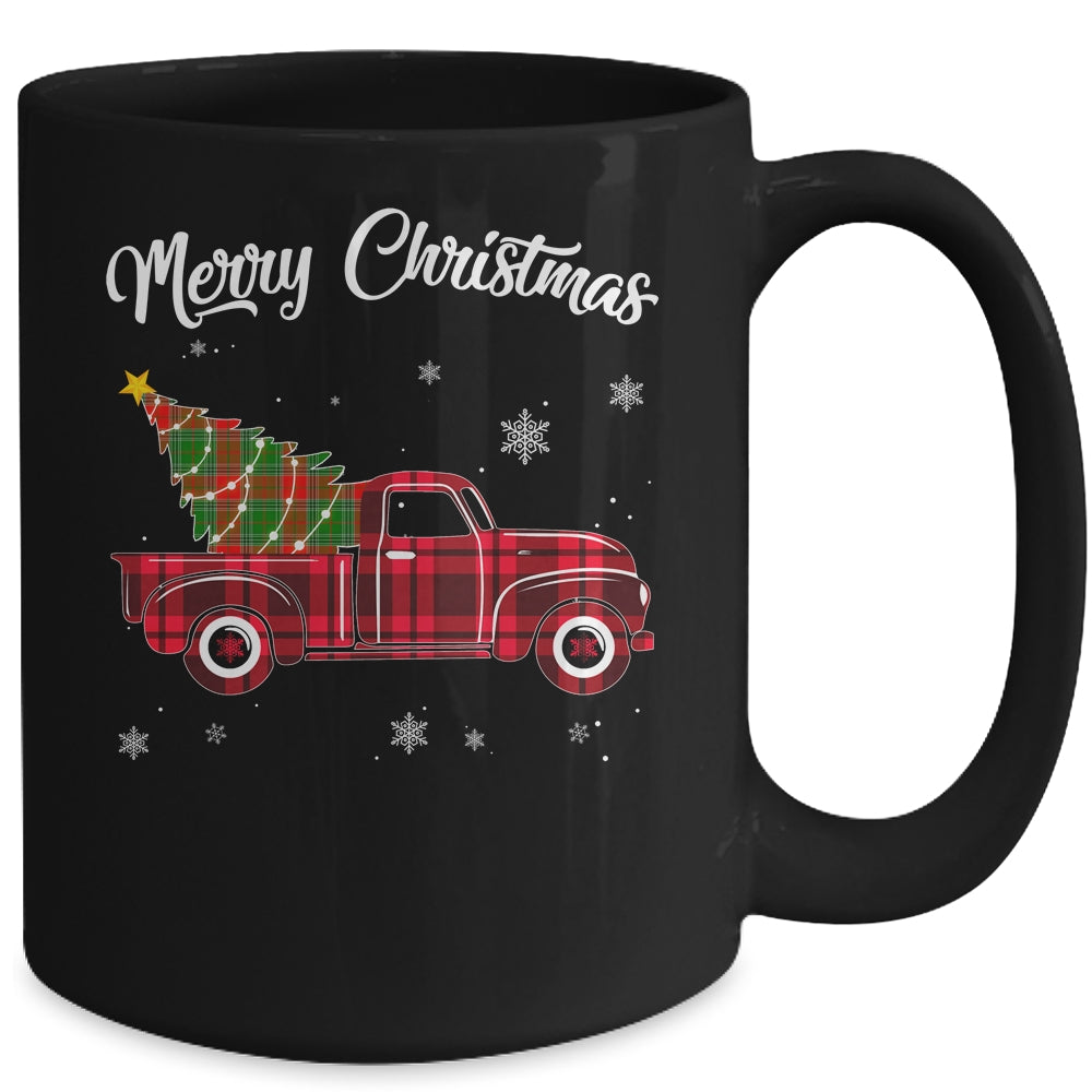 Merry Christmas Buffalo Truck Tree Red Plaid For Men Women Mug | siriusteestore