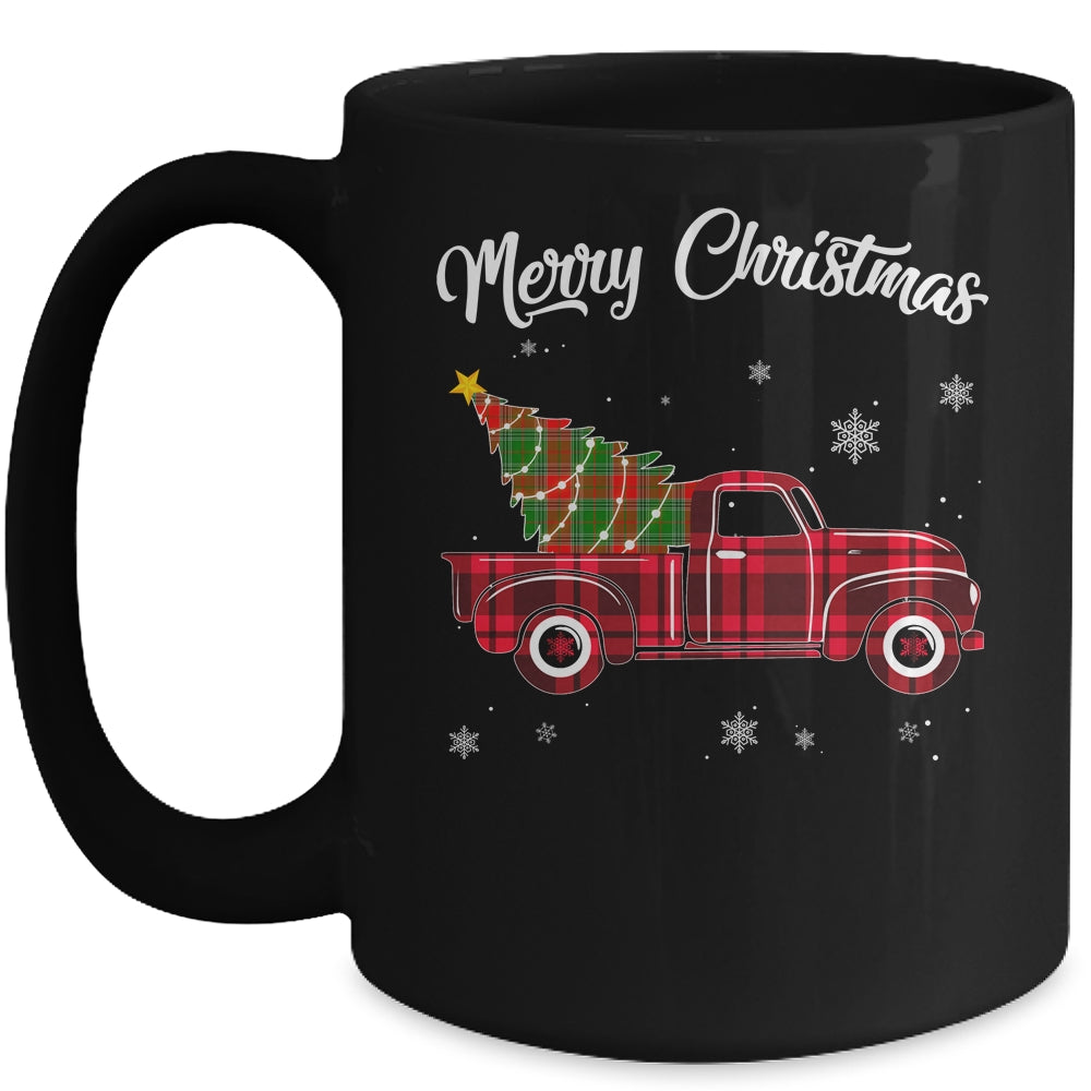Merry Christmas Buffalo Truck Tree Red Plaid For Men Women Mug | siriusteestore