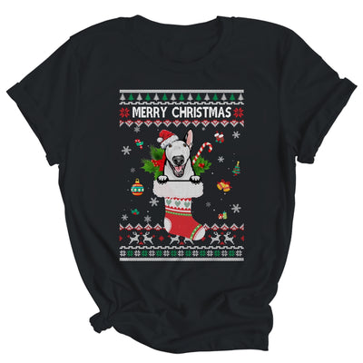 Merry Christmas Bull Terrier In Sock Dog Funny Ugly Xmas Shirt & Sweatshirt | siriusteestore