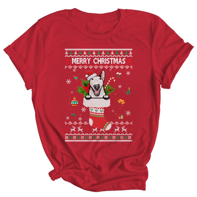 Merry Christmas Bull Terrier In Sock Dog Funny Ugly Xmas Shirt & Sweatshirt | siriusteestore