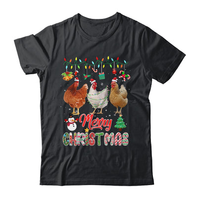Merry Christmas Chicken Santa Hat Lights Xmas Funny Shirt & Sweatshirt | siriusteestore