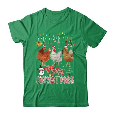 Merry Christmas Chicken Santa Hat Lights Xmas Funny Shirt & Sweatshirt | siriusteestore
