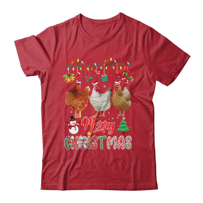 Merry Christmas Chicken Santa Hat Lights Xmas Funny Shirt & Sweatshirt | siriusteestore