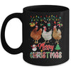 Merry Christmas Chicken Santa Hat Lights Xmas Funny Mug | siriusteestore