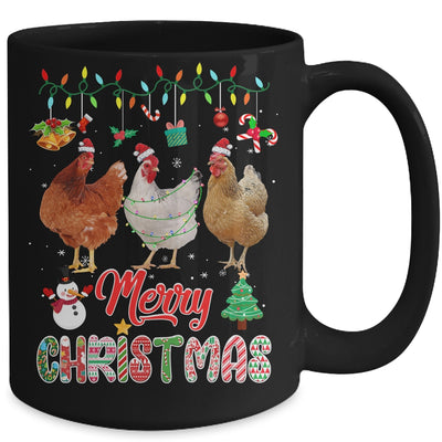 Merry Christmas Chicken Santa Hat Lights Xmas Funny Mug | siriusteestore
