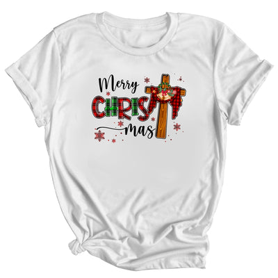 Merry Christmas Christian Cross Buffalo Plaid Family Xmas Shirt & Sweatshirt | siriusteestore