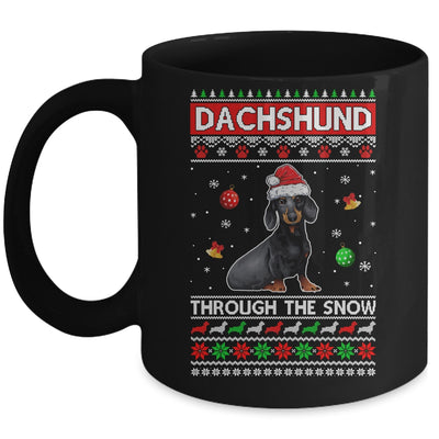 Merry Christmas Dachshund Through The Snow Funny Dog Lover Mug | siriusteestore