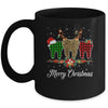 Merry Christmas Dentist Teeth Santa Hat Xmas Leopard Plaid Mug | siriusteestore