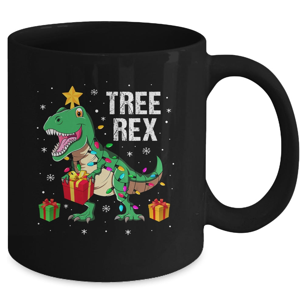 Merry Christmas Dinosaur Tree Rex Pajamas Xmas Mug | siriusteestore