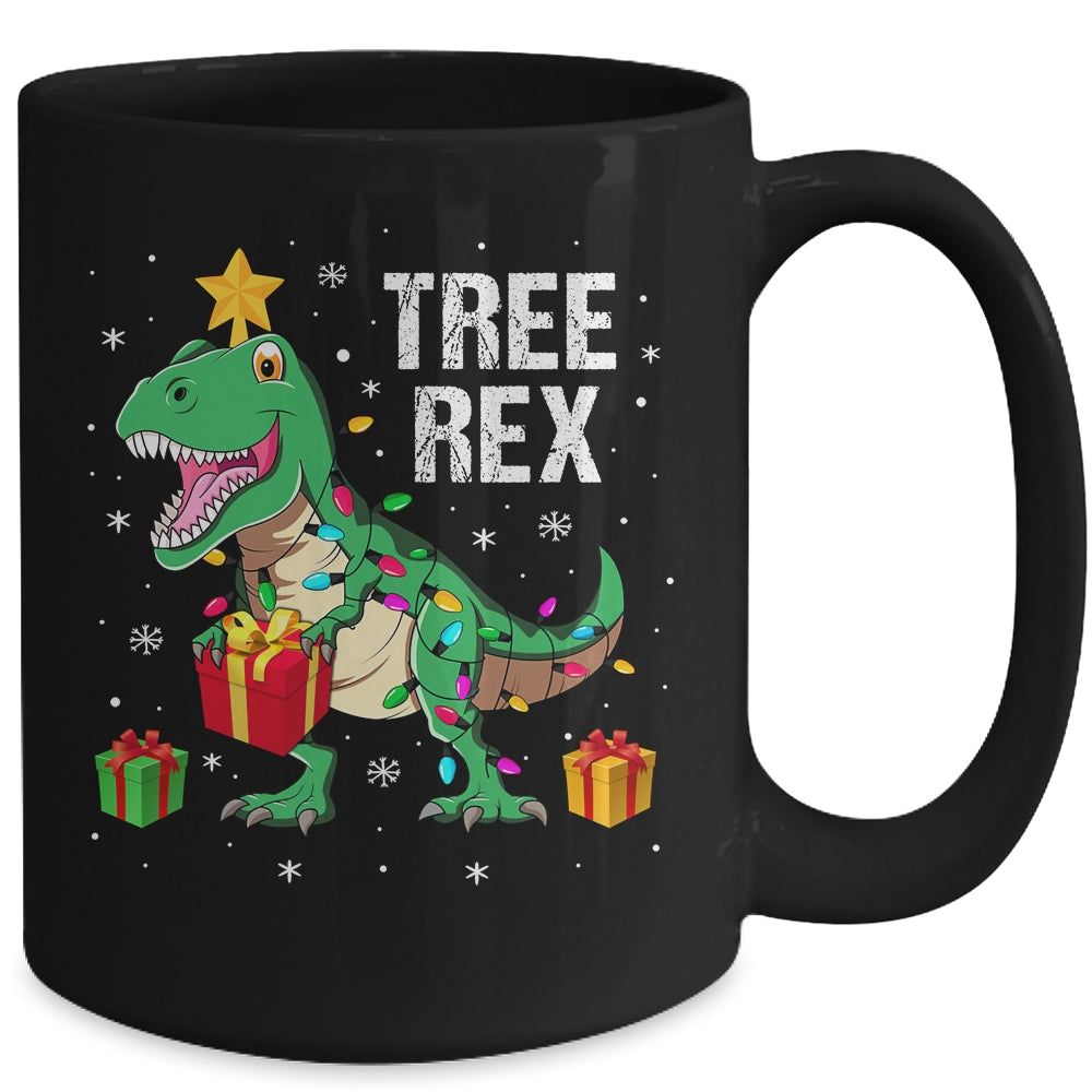 Merry Christmas Dinosaur Tree Rex Pajamas Xmas Mug | siriusteestore