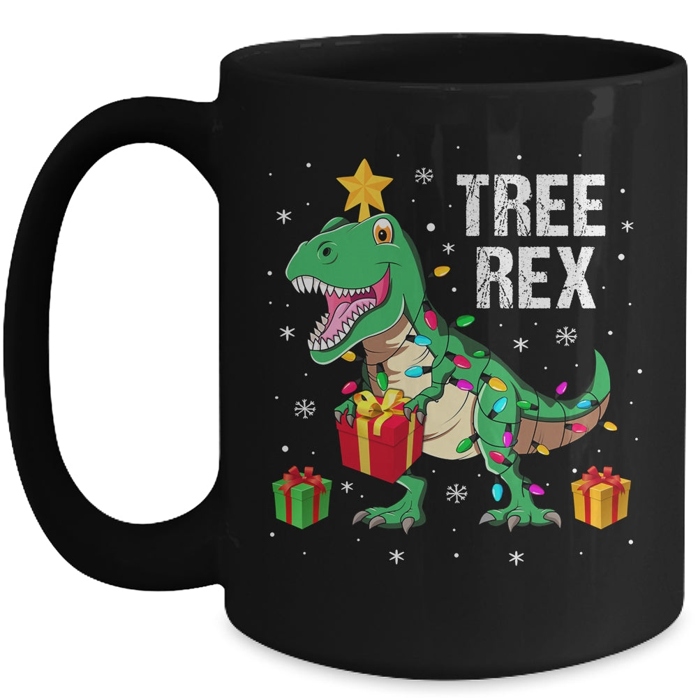 Merry Christmas Dinosaur Tree Rex Pajamas Xmas Mug | siriusteestore