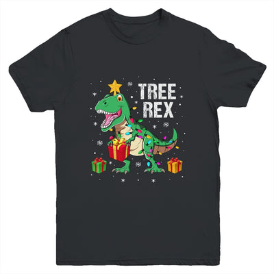 Merry Christmas Dinosaur Tree Rex Pajamas Xmas Youth Shirt | siriusteestore